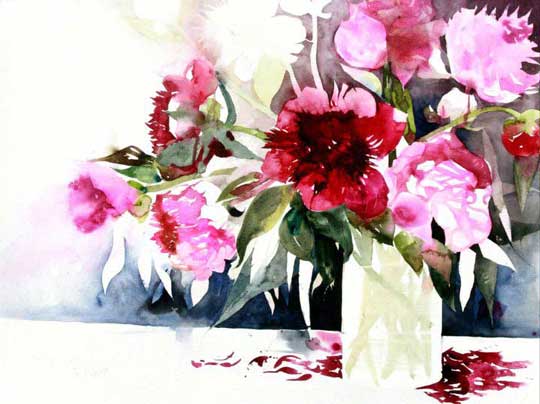 Johanna Kopp Aquarelle Aquarell Salzburg Malerei Kunst Malerin Rote Rosen II