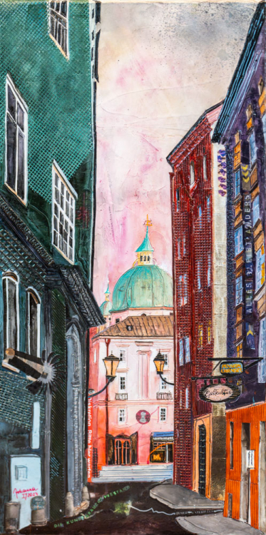 Johanna Kopp Mixed Media Collagen Collage Salzburg Malerei Kunst Malerin Salzburg, Chiemseegasse