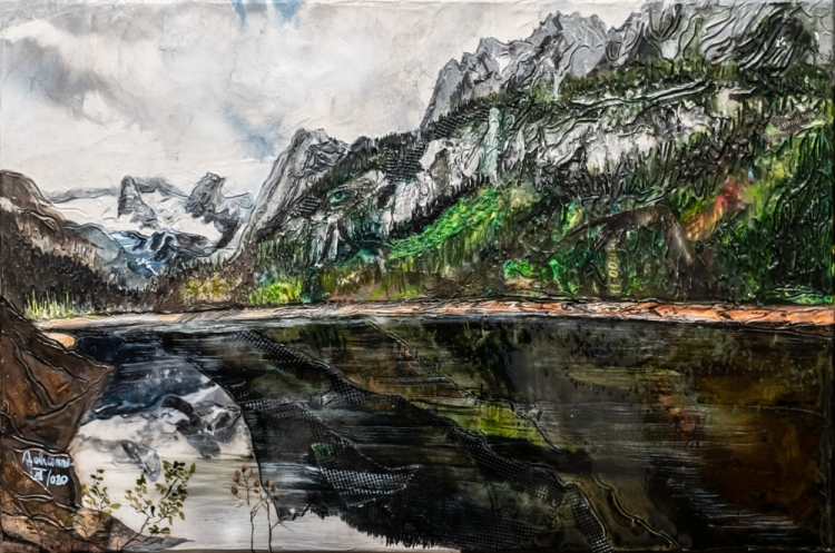 Johanna Kopp Mixed Media Collagen Collage Salzburg Malerei Kunst Malerin Gosau See,Mixed Media XI/2020
