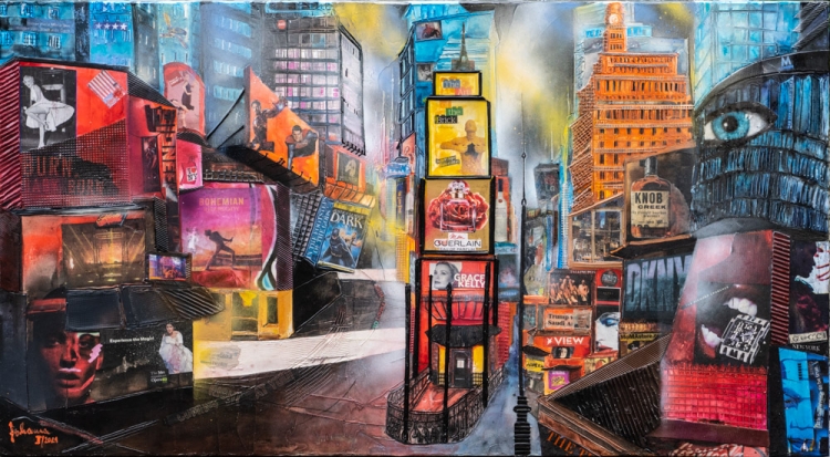 Johanna Kopp Mixed Media Collagen Collage Salzburg Malerei Kunst Malerin New York-Time Square