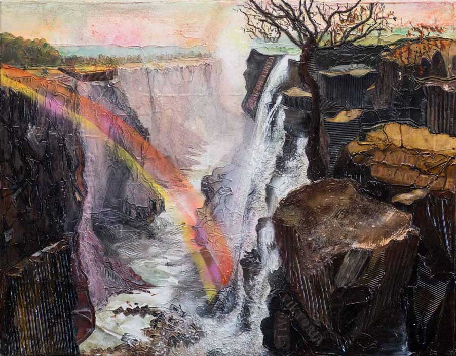 Johanna Kopp Mixed Media Collagen Collage Salzburg Malerei Kunst Malerin Afrika-Viktoriafalle