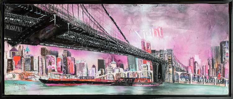Johanna Kopp Mixed Media Collagen Collage Salzburg Malerei Kunst Malerin Brooklyn Bridge