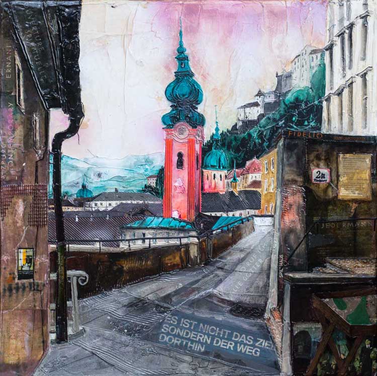 Johanna Kopp Mixed Media Collagen Collage Salzburg Malerei Kunst Malerin Salzburg - Mönchsberg 2A