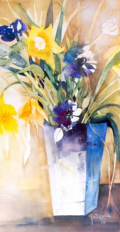 Johanna Kopp Aquarelle Aquarell Salzburg Malerei Kunst Malerin Frühlingsstrauß