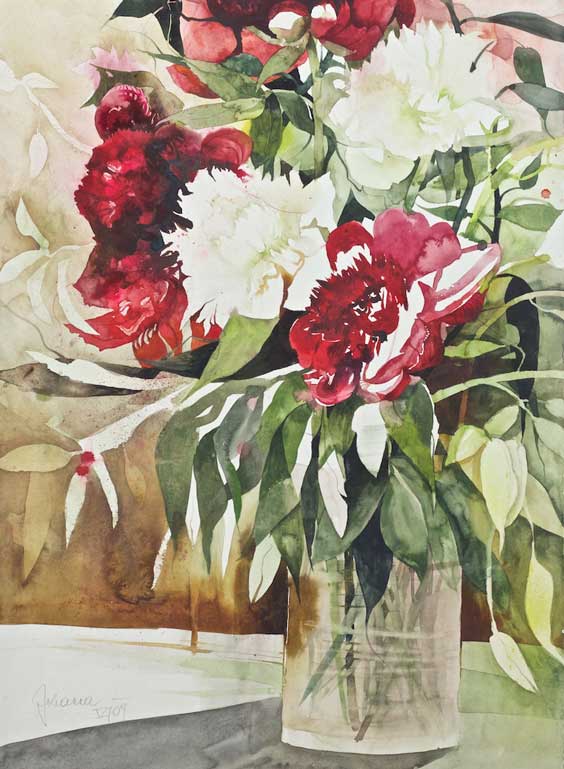 Johanna Kopp Aquarelle Aquarell Salzburg Malerei Kunst Malerin Pfingstrosen