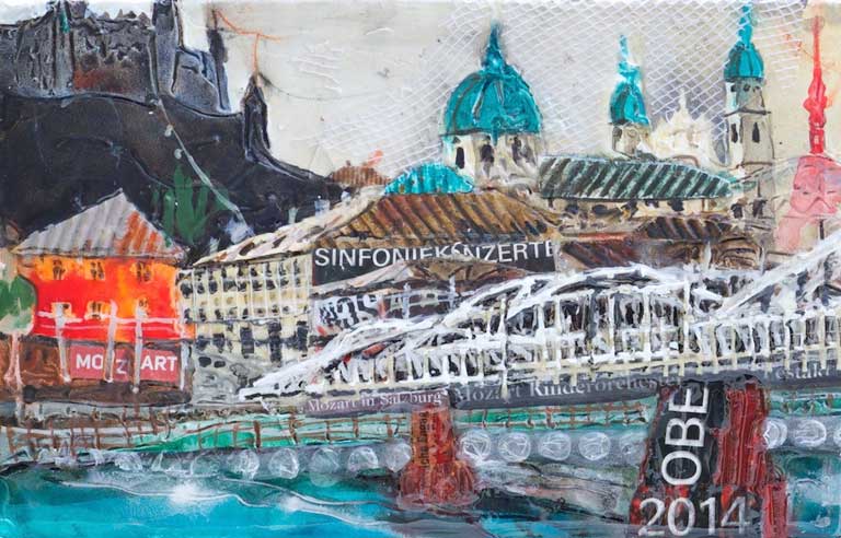 Johanna Kopp Mixed Media Collagen Collage Salzburg Malerei Kunst Malerin Salzburg-Mozartsteg