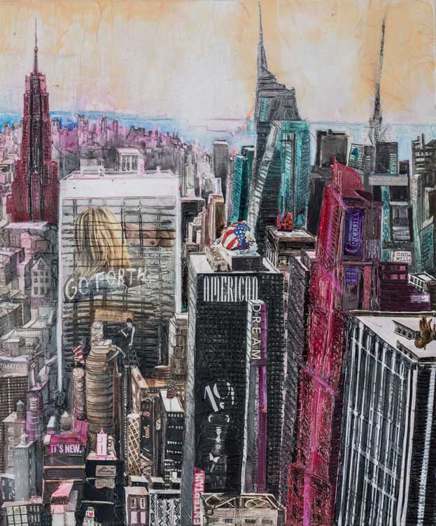 Johanna Kopp Mixed Media Collagen Collage Salzburg Malerei Kunst Malerin N.Y.American Dream