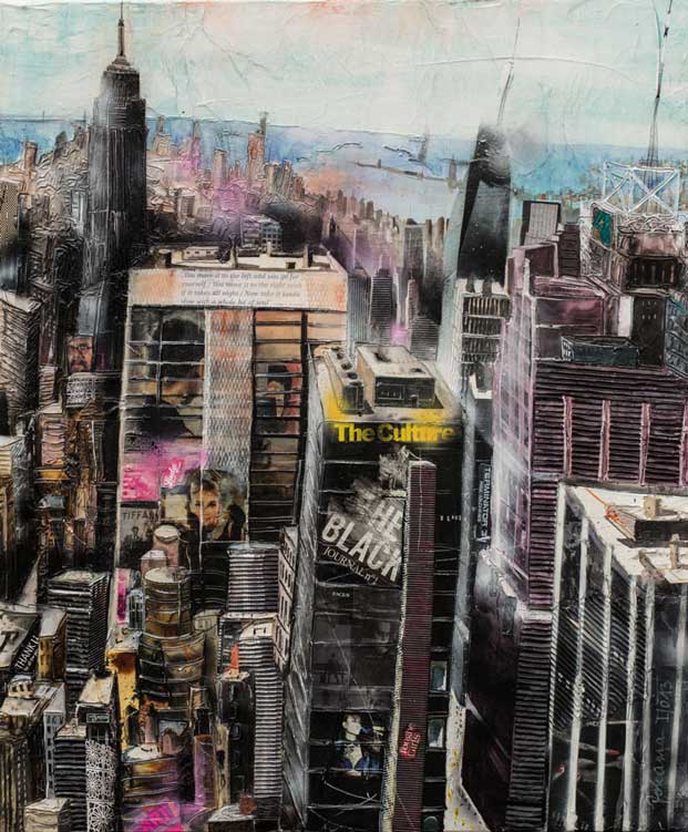 Johanna Kopp Mixed Media Collagen Collage Salzburg Malerei Kunst Malerin N.Y. Midtown