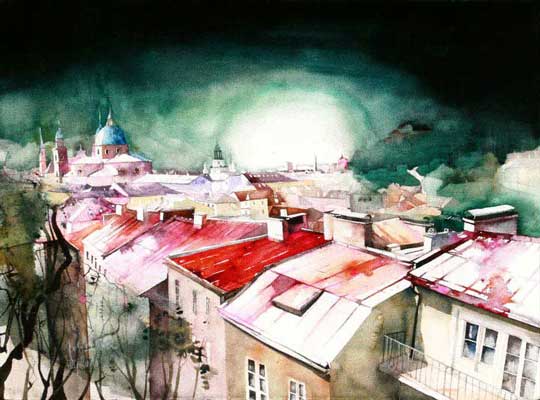 Johanna Kopp Aquarelle Aquarell Salzburg Malerei Kunst Malerin Salzburg - Vom Hohen Weg