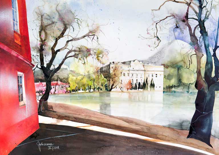 Johanna Kopp Aquarelle Aquarell Salzburg Malerei Kunst Malerin Salzburg - Schloß Leopoldskron