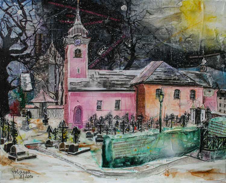 Johanna Kopp Mixed Media Collagen Collage Salzburg Malerei Kunst Malerin St. Jakob am Thurn im Winter