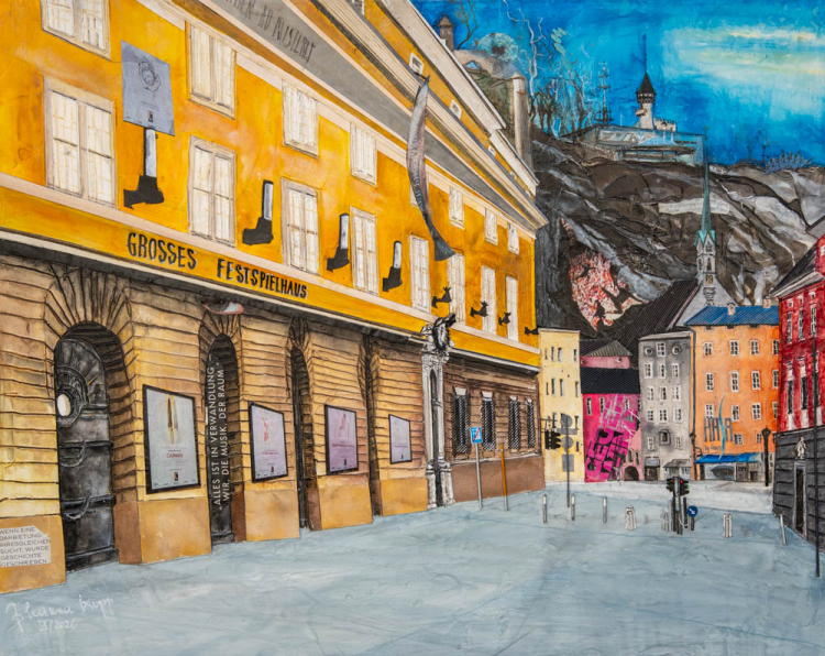 Johanna Kopp Mixed Media Collagen Collage Salzburg Malerei Kunst Malerin Salzburg Festspielhaus