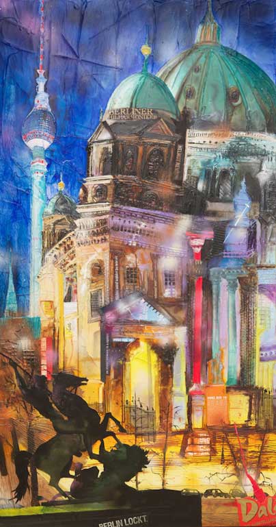 Johanna Kopp Mixed Media Collagen Collage Salzburg Malerei Kunst Malerin Berlin - Festival of lights
