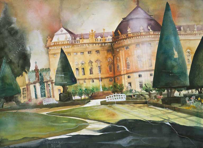 Johanna Kopp Aquarelle Aquarell Salzburg Malerei Kunst Malerin Würzburg-Residenz