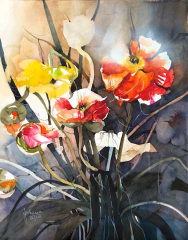 Johanna Kopp Aquarelle Aquarell Salzburg Malerei Kunst Malerin Mohnblumen