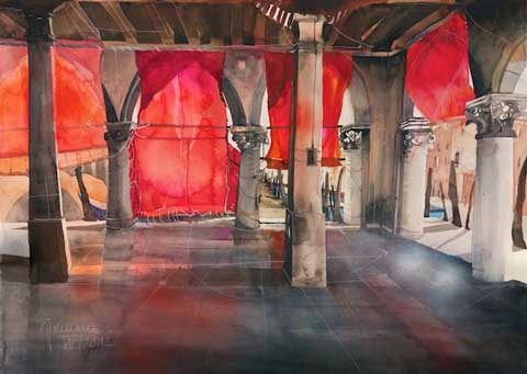 Johanna Kopp Aquarelle Aquarell Salzburg Malerei Kunst Malerin Venedig - Fischmarkt