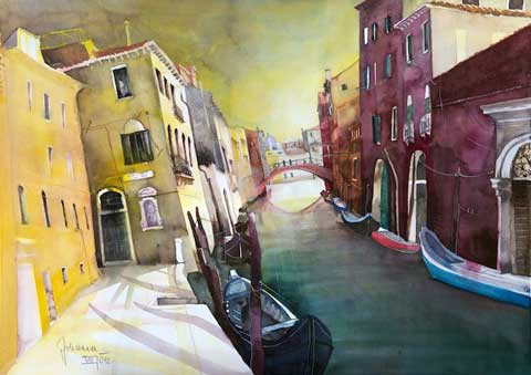 Johanna Kopp Aquarelle Aquarell Salzburg Malerei Kunst Malerin Venedig - Fondamenta dei Mori