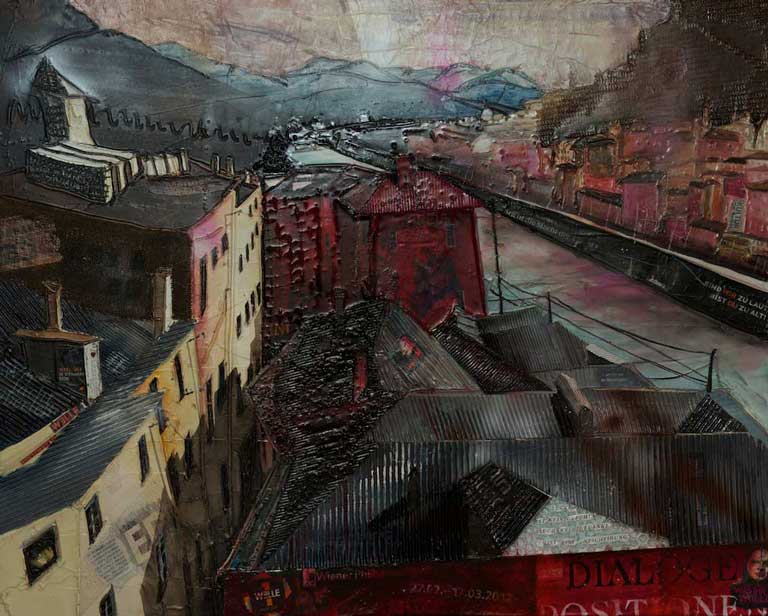 Johanna Kopp Mixed Media Collagen Collage Salzburg Malerei Kunst Malerin Salzburg - Steingasse