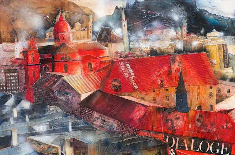 Johanna Kopp Mixed Media Collagen Collage Salzburg Malerei Kunst Malerin Festspiele
